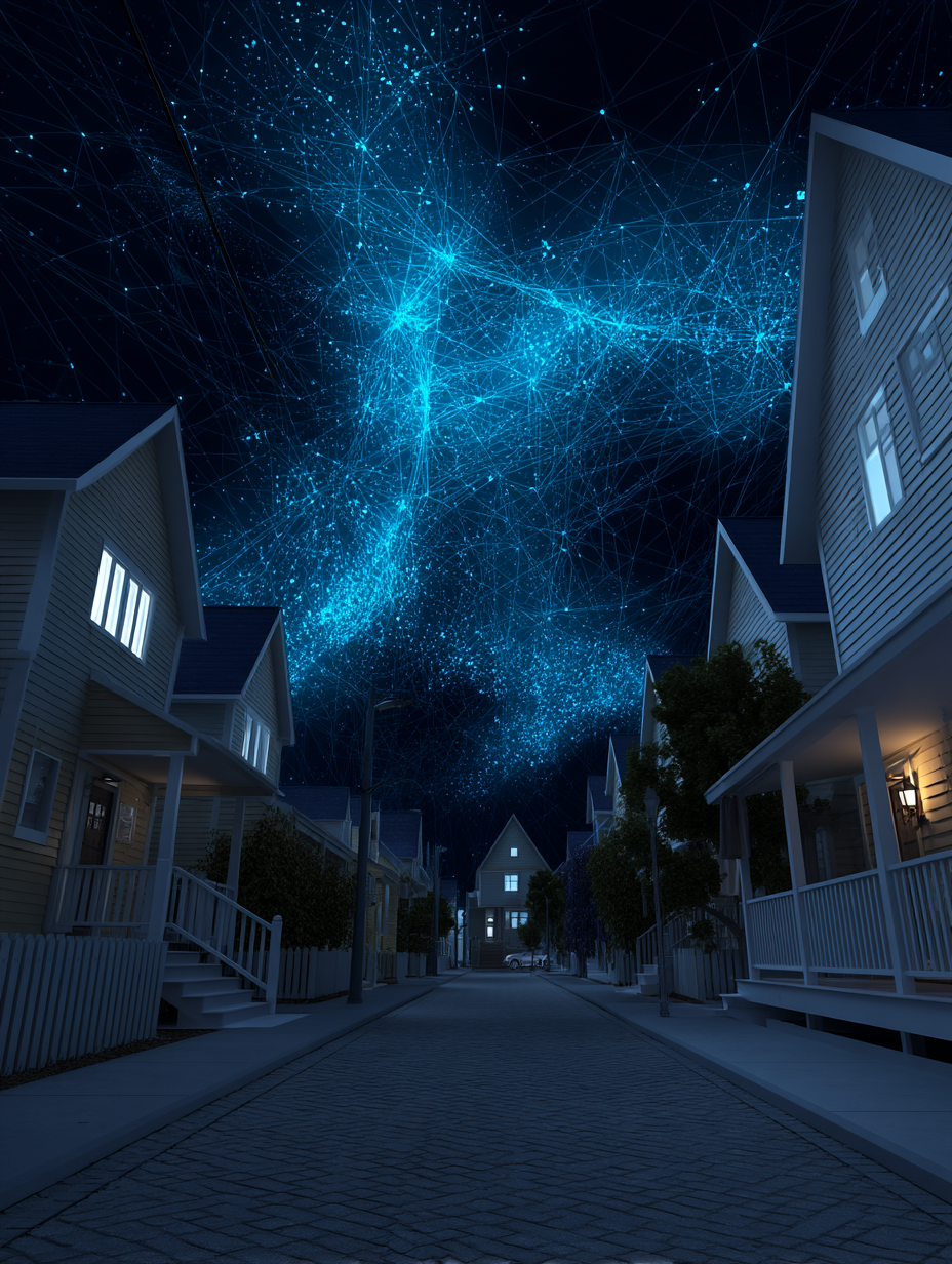 Residential neighborhood street with homes for real estate investors to evaluate.